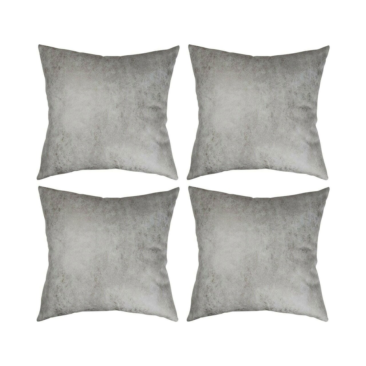Craft Express 4 Pack Grey Vegan Leather Sublimation Pillow Covers – 18"x18" with Zipper